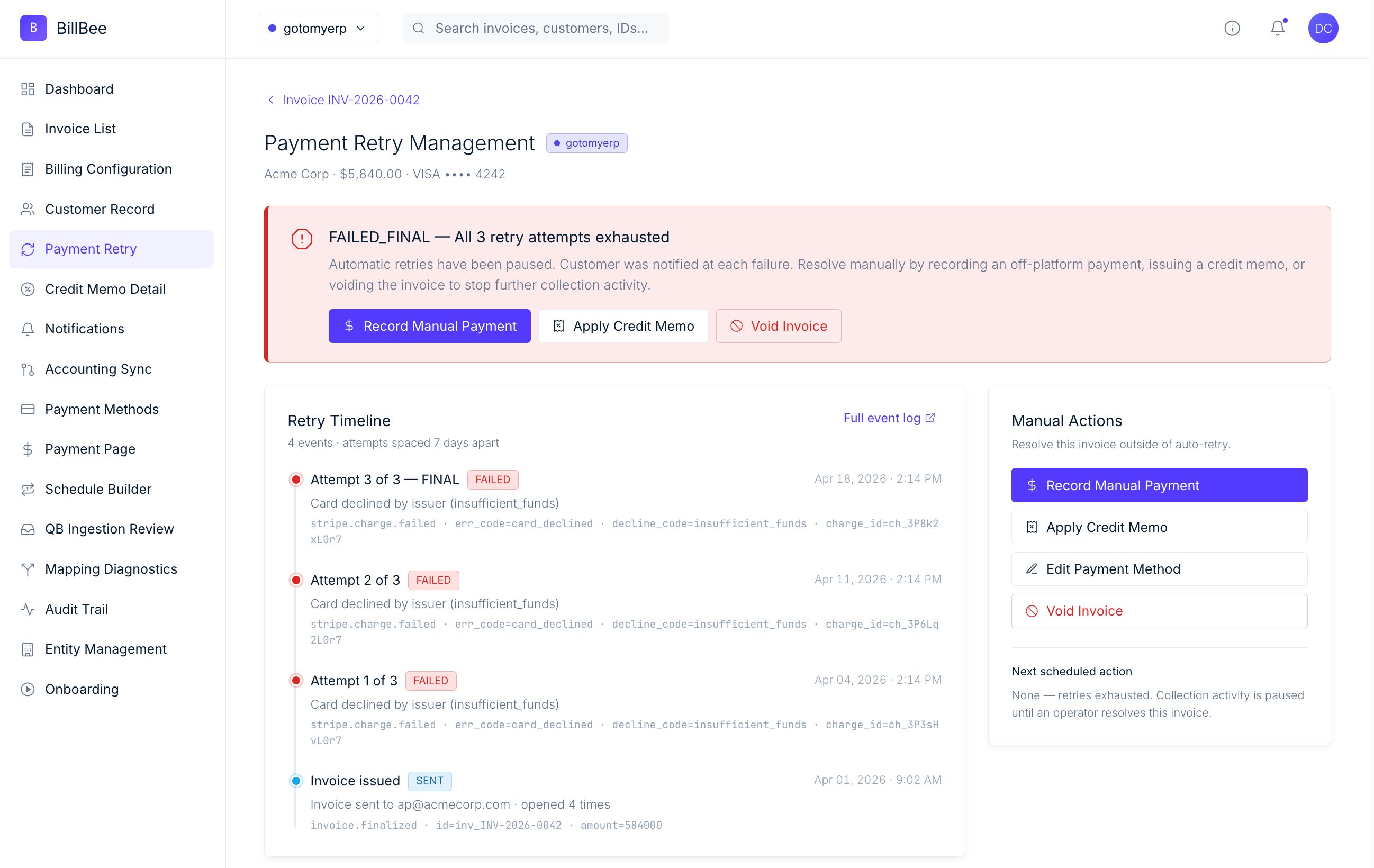 Payment retry